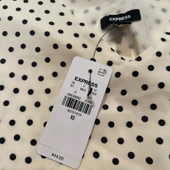 Express Polka Dot V-Neck Downtown Cami, Size XS, New with Tags - Picture 8 of 10